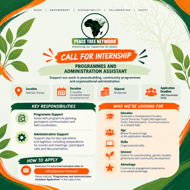 CALL FOR INTERNSHIP: PROGRAMMES AND ADMINISTRATION ASSISTANT